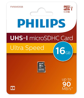 Карта памяти microSD 16Gb PHILIPS microSDHC Class10 High Speed