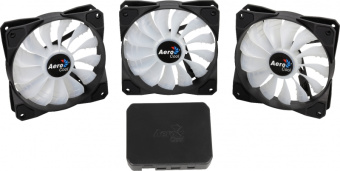 Комплект вентиляторов Aerocool P7-F12 PRO (3*120мм, подстветка, 120x120x25мм, 14дБ, 1200об/мин)