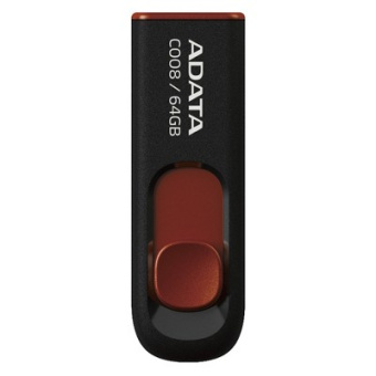 Флешка .64Gb ADATA [C008] USB черный/красный