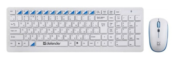 Комплект беспроводной (клавиатура+мышь) Defender Skyline 895 Wireless белый