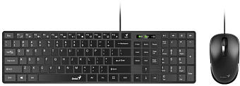 Комплект проводной (клавиатура+мышь) Genius SlimStar C126 Black