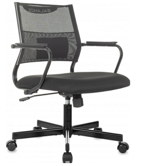 Кресло Бюрократ CH Balance-Low черный Elastic-102 TW-11 сетка/ткань низк.спин. крестов. металл черный