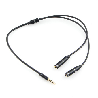 Кабель аудио-видео 3.5Jack (m) < - > 2*3.5Jack (f)  0.2м, Cablexpert, разветвитель, блистер, черный