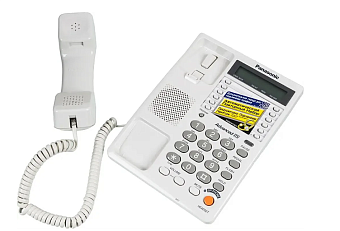 Телефон проводной Panasonic KX-TS 2565 RUW (АОН, спикерфон, белый)