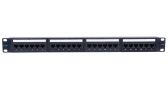 Патч-панель 24 port UTP 5e, RJ45, 19" 1U, Lanmaster TWT-PP24UTP