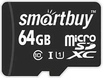 Карта памяти microSD .64Gb SmartBuy Class 10