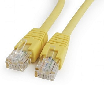 Кабель патч-корд .Patch cord кат.5e  0.25м, Cablexpert, многожильный, желтый