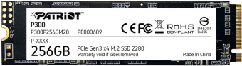 Накопитель SSD M.2 .256Gb Patriot P300P256GM28 (PCI-E 3.0 x4, 1700/1100 Мбайт/сек)
