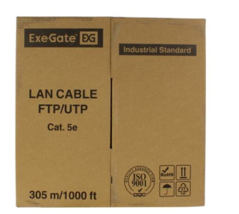 Кабель витая пара внутренний 4 пары UTP кат.5e (305м) омедненный ExeGate 25AWG