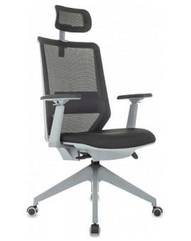 Кресло Бюрократ MC-G611NL-H черный Elastic-102 с подголов. крестов.4-луч. пластик пластик серый