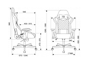 Кресло Knight Regal Fabric черный/серый искусственная замша с подголов. крестов. металл