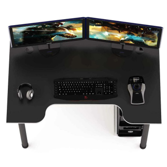 Стол компьютерный MaDXRacer XBASIC XG14 "1400х800х750" черный, кромка белая