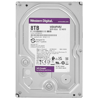 Жесткий диск SATA 8Tb WD Purple 5640rpm 128Mb SATA-3