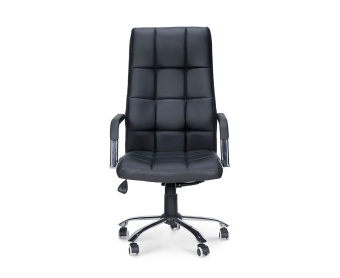 Кресло РИМИНИ (хром / черная экокожа, до 120кг) Черный