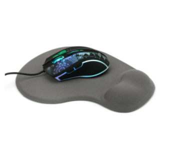 Коврик для мыши Gembird MP-WR-GRAY с подушкой под запястье, серый