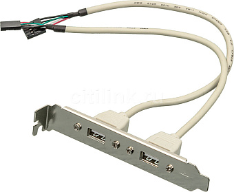 Планка в системный блок 2*USB2.0, ASIA BRACKET USB 2.0 2 PORT