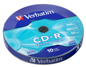 Диск CD-R 700 Mb Verbatim 52x Cake Box (10шт.)