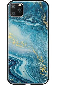 Чехол для смартфона Apple iPhone 11 Pro 5.8" - Deppa Glass Case, голубой агат