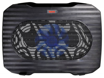 Подставка для ноутбука 15" BURO LCP156 (1000 об/мин, 20дБ, LED-подсветка) Black