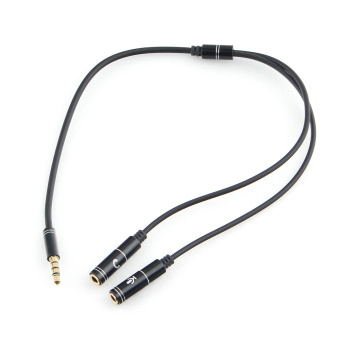 Кабель аудио-видео 3.5Jack_4pin (m) < - > 2*3.5Jack (f)  0.2м, Cablexpert, наушники и микрофон