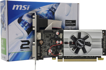 Видеокарта 1Gb MSI N210-1GD3/LP (GF210) DDR3 64-bit DVI HDMI VGA