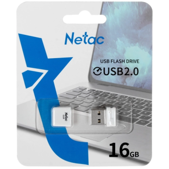 Флешка 16Gb Netac U116 USB2.0 миниатюрная пластиковая, белая