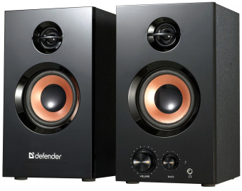 Акустическая система Defender Aurora S20 (2x10W, 3.5mm для подключения наушников, дерево) черный