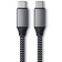 Кабель USB-C < - > USB-C, 0.25м, Satechi ST-TCC10M Space Gray (серый)