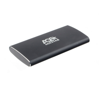 Внешний контейнер USB3.0 -> mSATA", AgeStar 3UBMS2, алюминий, черный