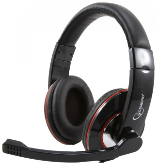 Наушники проводные Gembird MHS-780 (мониторные закрытые, 20 - 20 000 Гц, 105 дБ) black