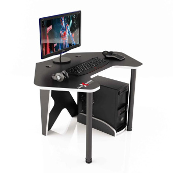 Стол компьютерный MaDXRacer PILOT GTC12 "1260х845х750" черный, кромка белая