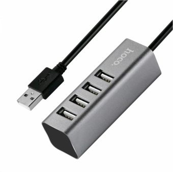 Концентратор USB-A - 4-port USB2.0, Hoco HB1, темно-серый