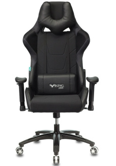 Кресло Zombie VIKING 4 AERO (текстиль/эко.кожа, мех. качания, крест. пластик, до 120 кг) Черый