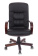 Кресло Бюрократ T-9908/WALNUT (кожа, мех. качания, крест. металл/дерево, до 120 кг) Черный