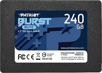 Накопитель SSD SATA 240Gb Patriot Burst Elite (SATA3, 450/320 Мбайт/сек)