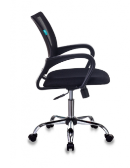 Кресло Бюрократ CH-695N/SL (сетка/ткань, мех. качания, крест. металл хром, до 150 кг) Черный