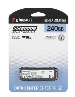 Накопитель SSD M.2 .240Gb Kingston DC2000B Series (PCI-E 4.0 x4, 4500/400 Мбайт/сек)