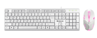 Комплект проводной (клавиатура+мышь) Defender Motion C-977 White