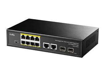 Коммутатор 10 port Cudy GS1010PS2 1000 Мбит/с 8*PoE 2*SFP