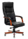 Кресло Бюрократ T-9927 WALNUT (кожа/кожзам, мех. качания, крест. металл/дерево, до 200 кг) Черный