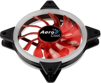 Вентилятор для корпуса 120mm Aerocool Rev Red (3-pin/4-pin, 15.1дБ, 1200об/мин, гидравлич. подшипник, красная подсветка)