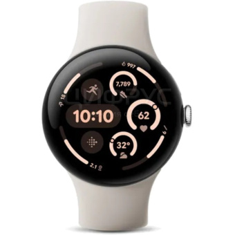 Смарт-часы Google Pixel Watch 3 45mm Wi-Fi Polished Silver/Porcelain Band