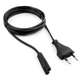 Кабель питания 220V    0.5м, C7- 2-pin, 2x0.5, Cablexpert, черный (для ноутбуков, аудио/видео техник