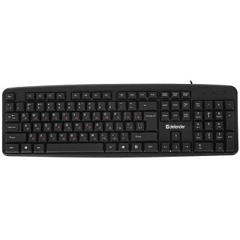 Клавиатура проводная Defender Astra HB-588 (красная кириллица, кабель 1.8м) черный