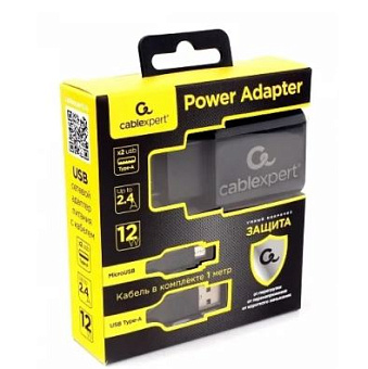 Сетевое зарядное устройство Cablexpert MP3A-PC 12W USB-A Black (MP3A-PC-35)