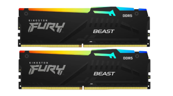 Модуль памяти DDR5 16Gb 5600MHz Kingston FURY Beast Black RGB XMP CL40 (Kit of 2)