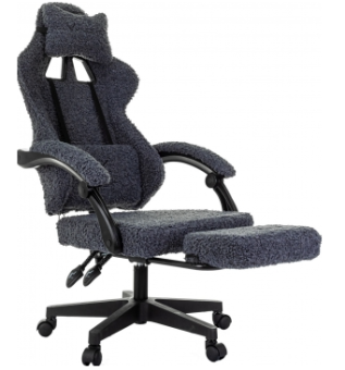 Кресло Knight Lord (эко мех, мех.качания подставка для ног, до 120 кг) Темно-Синий