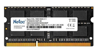 Модуль памяти SODIMM DDR3 8192Mb PC-12800 1600MHz Netac 1.35v