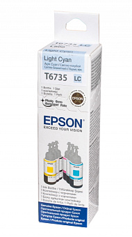 Картридж струйный EPSON T6735 для Epson L800/L805/L810/L850/L1800, светло-голубой