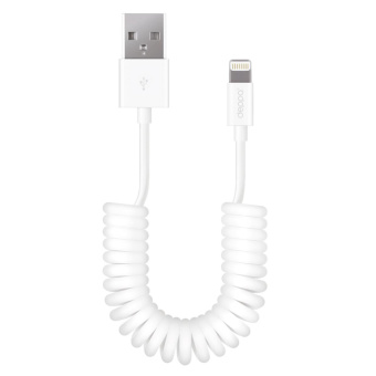 Кабель витой USB-A - Lightning, 1.5м, Deppa, витой, белый